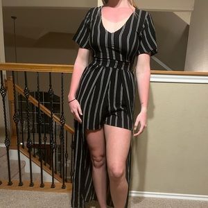 Super cute romper with long attached maxi dress; can be dressed up or down!